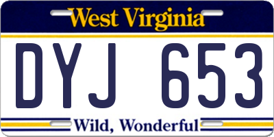WV license plate DYJ653