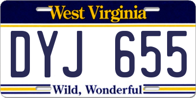 WV license plate DYJ655