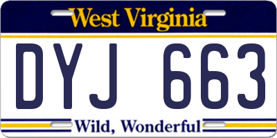 WV license plate DYJ663