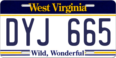 WV license plate DYJ665