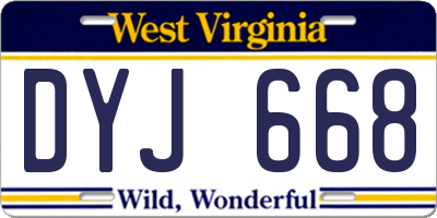 WV license plate DYJ668