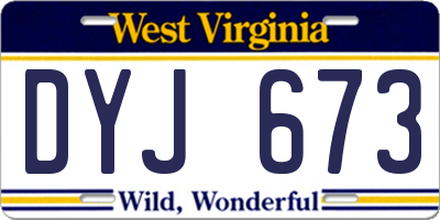WV license plate DYJ673