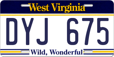 WV license plate DYJ675