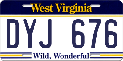 WV license plate DYJ676