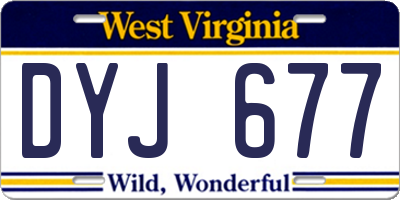 WV license plate DYJ677