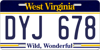 WV license plate DYJ678