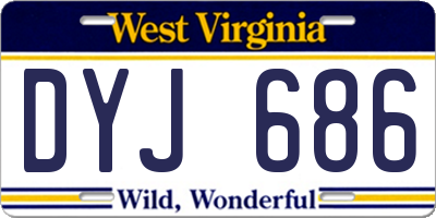 WV license plate DYJ686