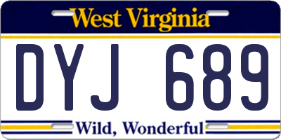 WV license plate DYJ689