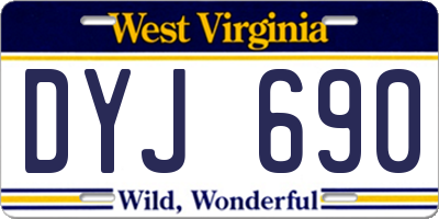 WV license plate DYJ690