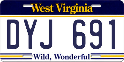 WV license plate DYJ691