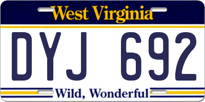 WV license plate DYJ692