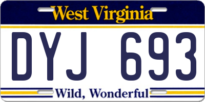WV license plate DYJ693