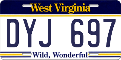 WV license plate DYJ697