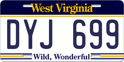 WV license plate DYJ699