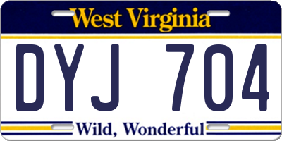 WV license plate DYJ704