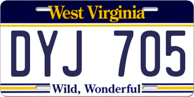 WV license plate DYJ705