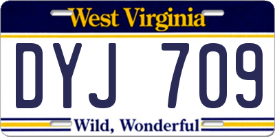 WV license plate DYJ709