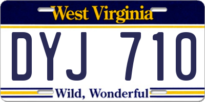 WV license plate DYJ710