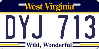 WV license plate DYJ713