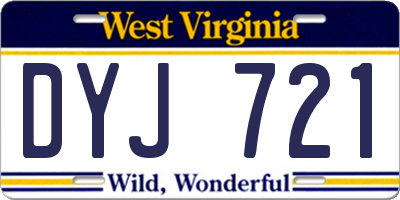 WV license plate DYJ721