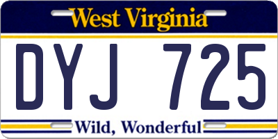 WV license plate DYJ725