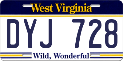 WV license plate DYJ728