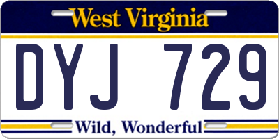 WV license plate DYJ729