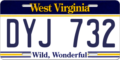 WV license plate DYJ732