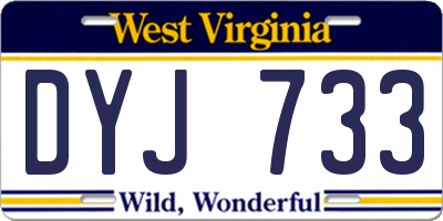 WV license plate DYJ733