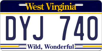 WV license plate DYJ740