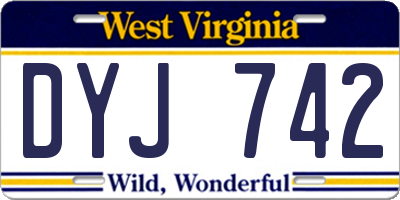 WV license plate DYJ742