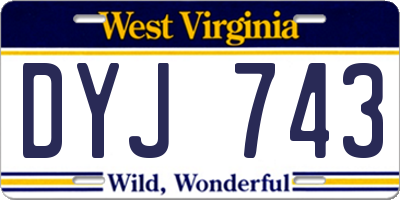 WV license plate DYJ743