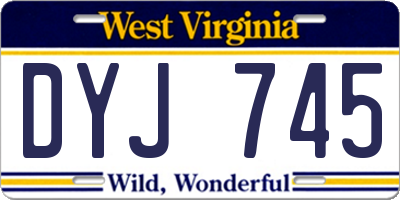 WV license plate DYJ745