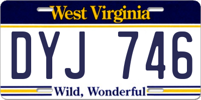 WV license plate DYJ746