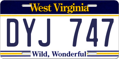 WV license plate DYJ747