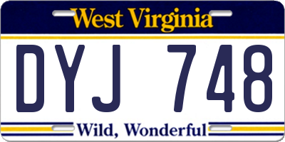 WV license plate DYJ748