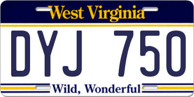 WV license plate DYJ750