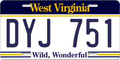 WV license plate DYJ751