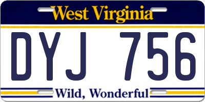 WV license plate DYJ756