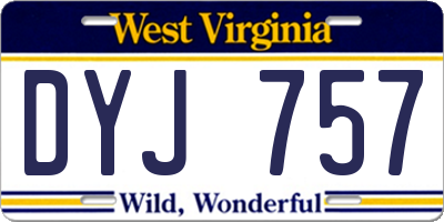 WV license plate DYJ757