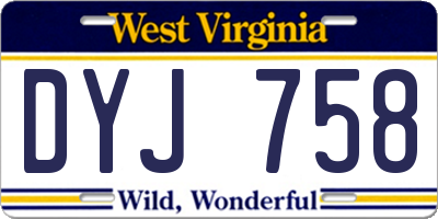 WV license plate DYJ758