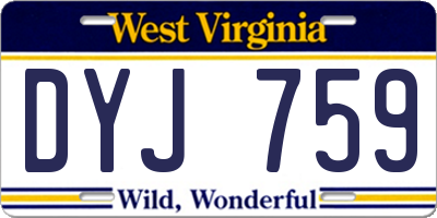 WV license plate DYJ759