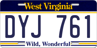 WV license plate DYJ761