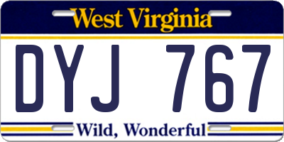 WV license plate DYJ767
