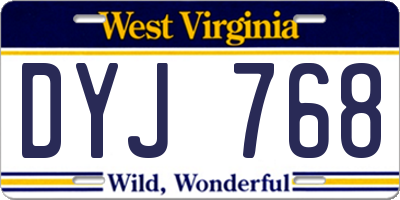 WV license plate DYJ768
