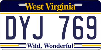 WV license plate DYJ769