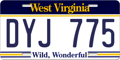 WV license plate DYJ775