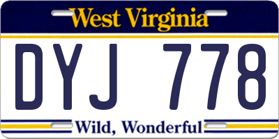 WV license plate DYJ778