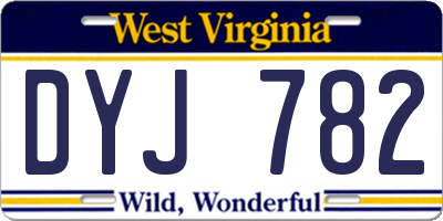 WV license plate DYJ782