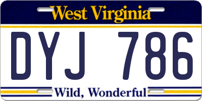 WV license plate DYJ786